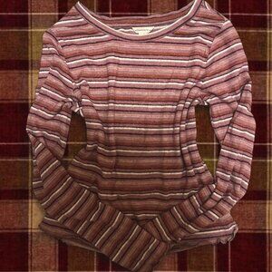 cutest vintage aeropostale Pink and white striped long sleeve shirt